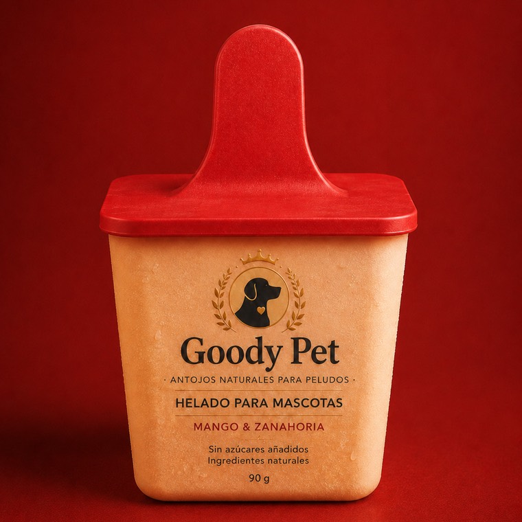 Helado Goody Pet sabor mango y zanahoria, 90 gramos